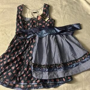 Glory star floral black dress with apron